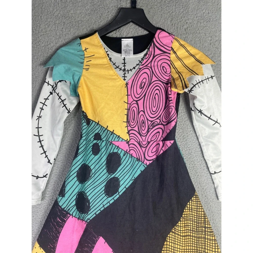 Disney Nightmare Before Christmas Sally Patchwork Costume Dress Girls 9/10 Pink